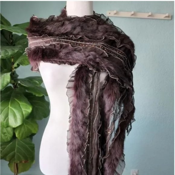 Handmade Unique Boho Scarf Beautiful Style - Brown - Picture 4 of 9